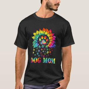 T-shirt Chien Maman Spiral Chien Paws Imprime Tie Dye, Hip