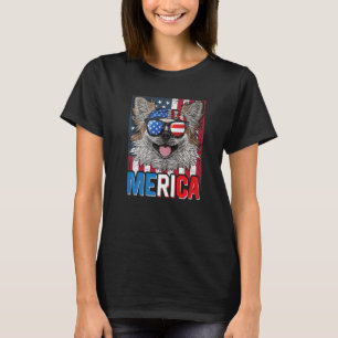 T-shirt Chien Merica Chihuahua 4 juillet Drapeau américain