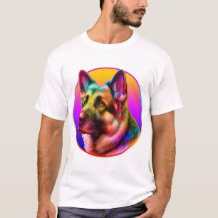 T-SHIRT CHIEN MIGNON ARC-EN-CIEL COLORÉ