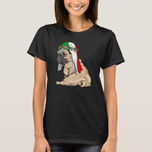T-shirt Chien Mignon Carlin Drapeau Rétro Italia Fierté