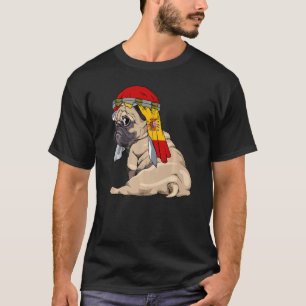 T-shirt Chien Mignon Carlin Rétro Drapeau Espagne Fierté