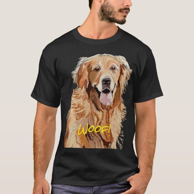T-shirt Chien mignon Dreamy Golden Retriever (Devant)