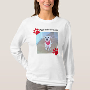 T-shirt Chien mignon Joyeux Valentines Jour Pâtes rouges 1