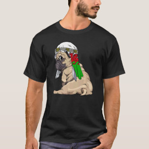 T-shirt Chien Mignon Pug Rétro Drapeau Pays de Galles Fier