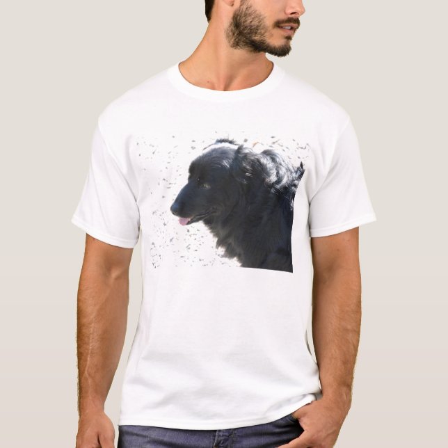 T-shirt chien noir brillant (Devant)