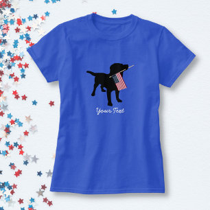 T-shirt Chien noir de laboratoire avec le drapeau