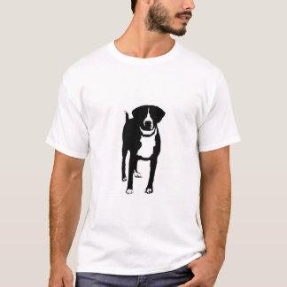 T-shirt chien noir et blanc