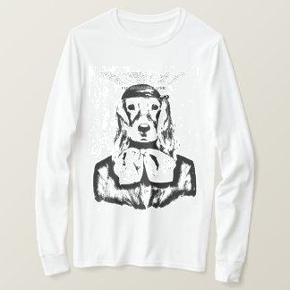 T-SHIRT CHIEN (NOIR ET BLANC) LONG