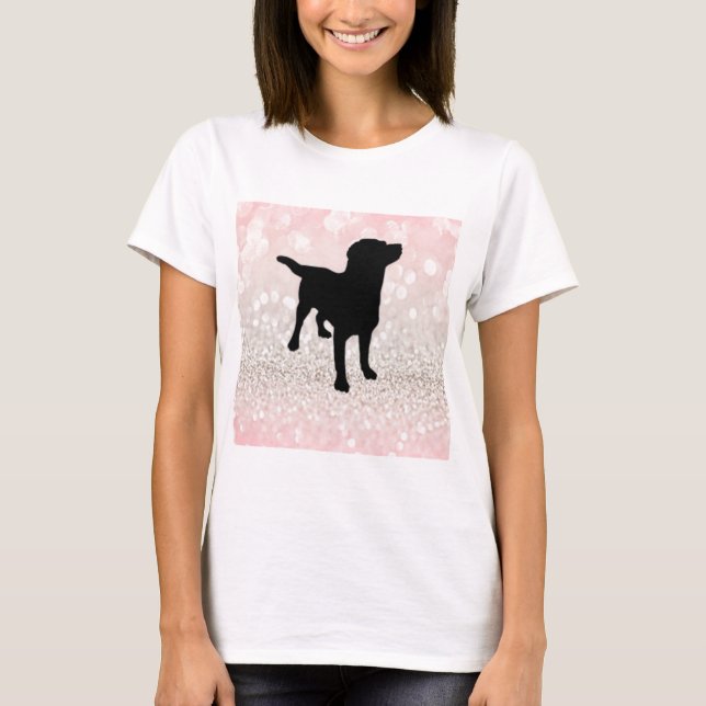 T-shirt Chien noir étincelant (Devant)