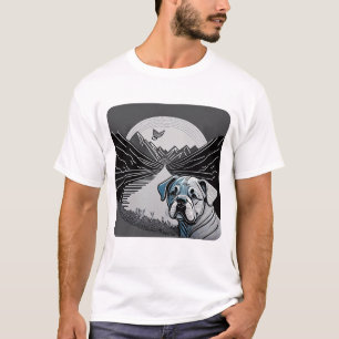 T-shirt "Chien noir minimaliste en gros plan avec propre