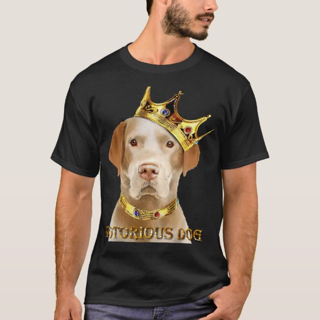 T-shirt Chien notoire du trieur du Labrador jaune (Devant)
