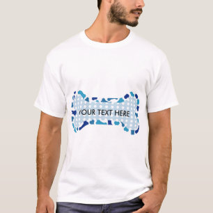 T-shirt chien os (bleu)
