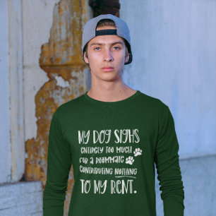 T-shirt Chien papa Grumpy Chien Green Long Manches Photo
