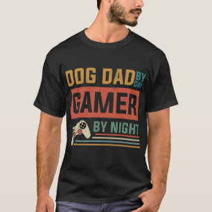 T-shirt Chien Papa Par Joueur De Jour Par Jeu De Amoureux 