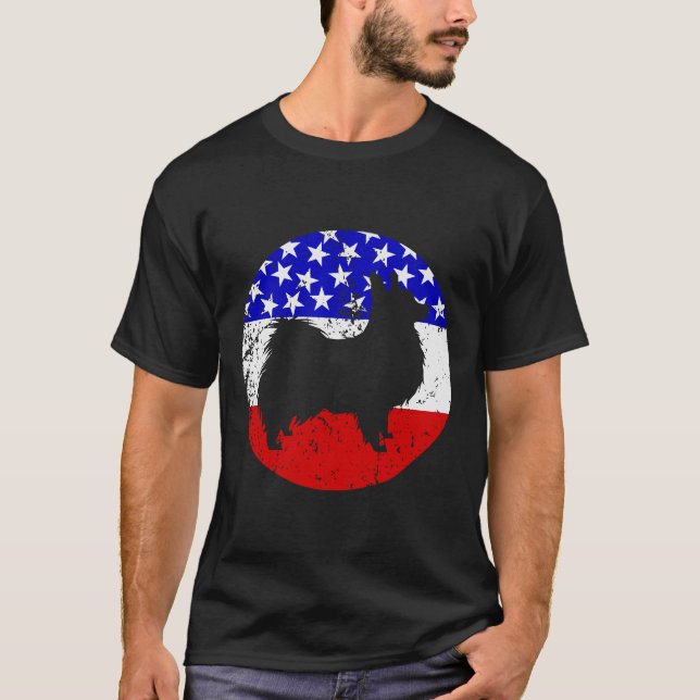 T-shirt Chien Papillon américain (Devant)