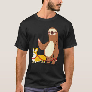 T-shirt Chien Paresseux Promenade Avec Corgi