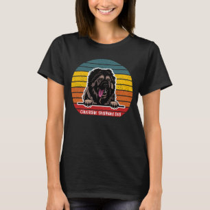 T-shirt Chien pasteur caucasien Retro Vintages soleils col