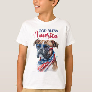 T-shirt Chien Patriote-Boxeur