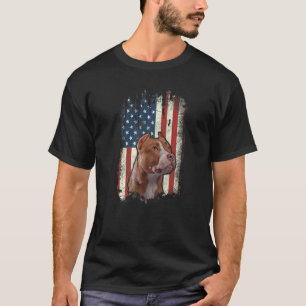 T-shirt Chien Patriotique Drapeau Américain Pitbull en Dét