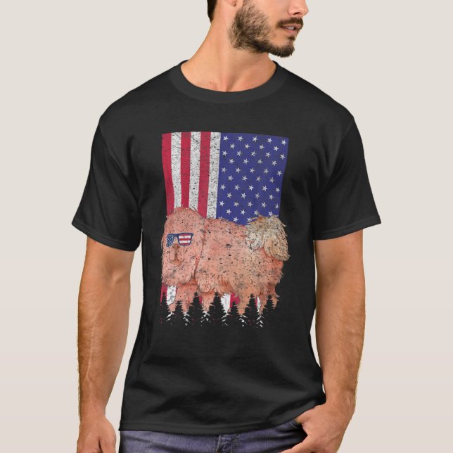 T-shirt Chien patriotique tibétain Mastiff USA Pride Ameri (Devant)