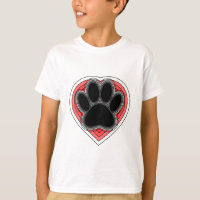 Chien Paw Dans Le Coeur Rouge Avec Les Outlines