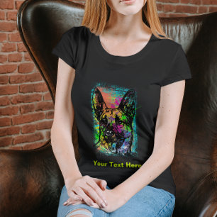T-shirt Chien Peinture colorée