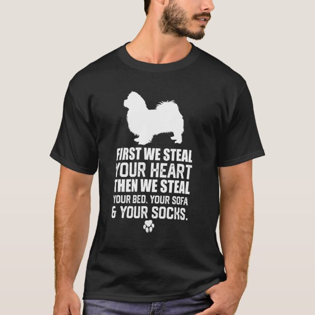 T-shirt Chien Pekingese Voler votre coeur Voler votre cana (Devant)