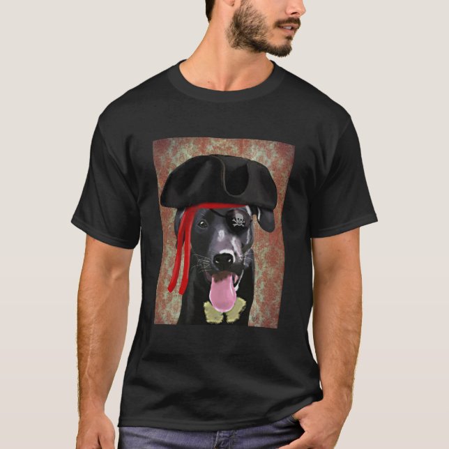 T-shirt Chien pirate du Labrador noir (Devant)
