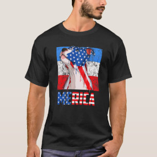 T-shirt Chien Pit Bull Drôle Patriotique États-Unis 4 Juil