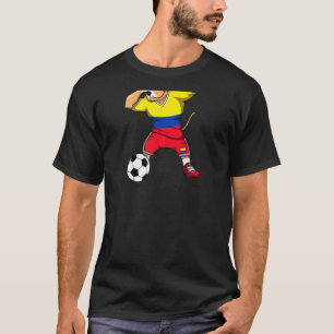 T-shirt Chien Pitbull Dabbing Colombie Maillot de Footbal