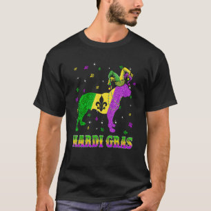 T-shirt Chien Pitbull Perles de Carnaval Mardi Gras Bouffo