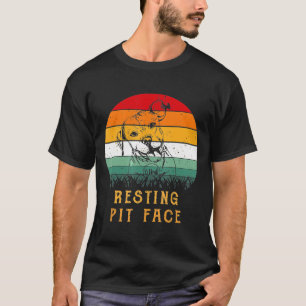T-shirt Chien Pitbull Repose Pit Face Vintage - Nouveau
