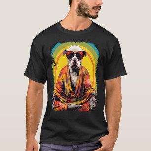 T-shirt Chien Pitbull Yoga Méditation