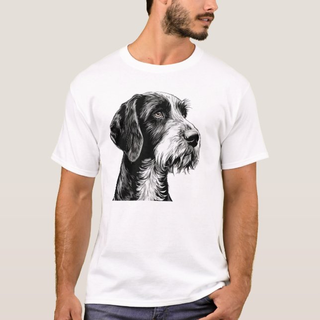 T-shirt Chien pointeur À poils durs allemand (Devant)