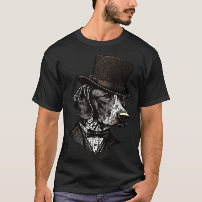 T-shirt Chien pointeur allemand aux cheveux courts portant (Devant)