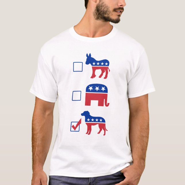 T-shirt Chien politique de vote d'animal familier (Devant)