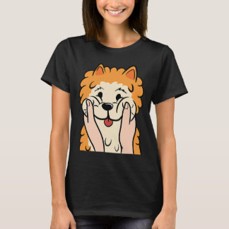 T-shirt chien pomeranien de la joue de chubby