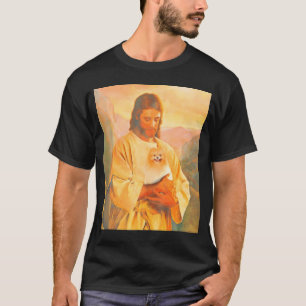 T-shirt Chien Poméranien et Jésus Lover Drôle mignon