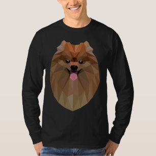 T-shirt Chien Poméranien Géométrique Polygonal Poméranien