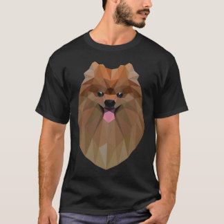T-shirt Chien Poméranien Géométrique Polygonal Poméranien 