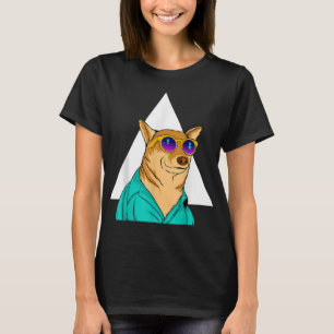 T-shirt Chien Portant des lunettes de soleil Funny Animal