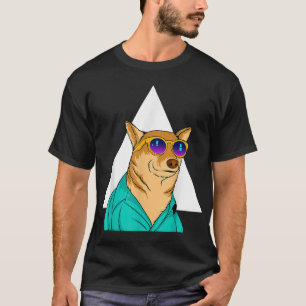 T-shirt Chien Portant des lunettes de soleil Funny Animal