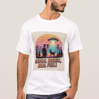 T-shirt Chien propriétaire d'une soucoupe volante au couch