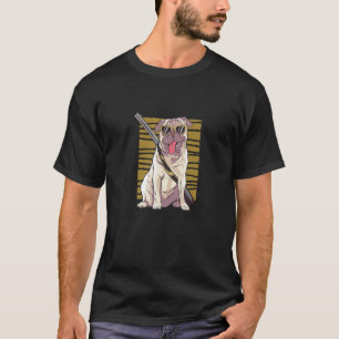 T-shirt Chien Pug Cool Avec Munitions De Sniper De Fusil
