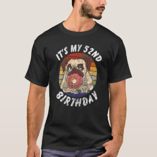 T-shirt Chien Pug et Beignet âgés de 52 ans Vintage en dét