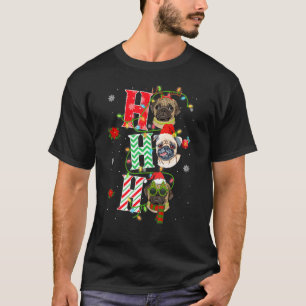 T-shirt Chien Pug Ho Ho Ho de Noël Chien de Noël 1