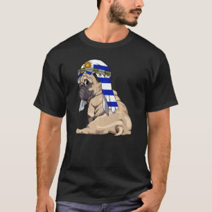 T-shirt Chien Pug Mignon Rétro Drapeau Uruguay Fierté