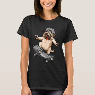 T-shirt Chien Pug Skateur Skateboardeur Skateboard Garçon
