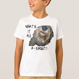 T-shirt Chien "QU'EST-CE QUE C'EST QUE DE LA NEIGE ? ?" En