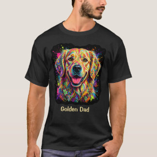 T-shirt Chien Retriever Doré Coloré Papa Doré